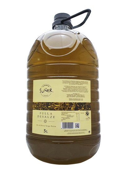 Fotografia de l'oli d'oliva verge extra de Fulla de Salze 5L.